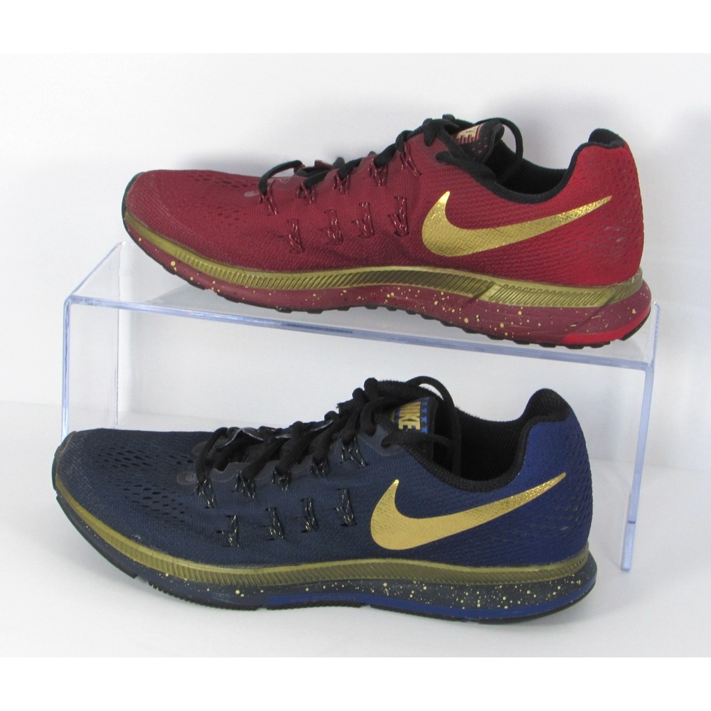 Mens 10 Nike Air Zoom Pegasus 33 Running Athletic Shoes Red Blue Michael Johnson